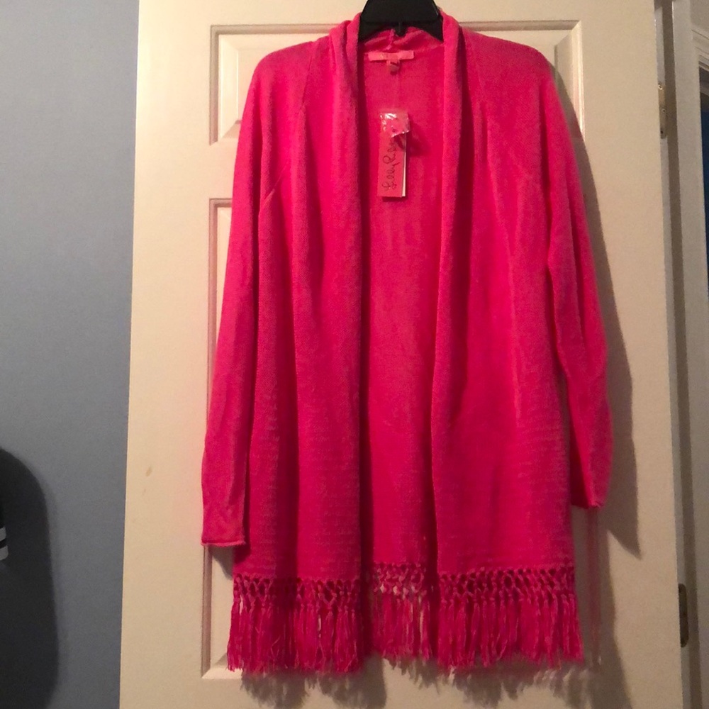NWT Lilly Pulitzer Tatum Cardigan Raz Berry size L
